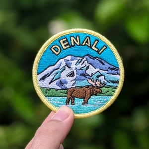 Denali National Park Full embroidered illustrated iron-on patch