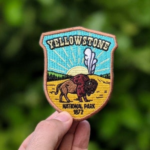 Yellowstone National Park Full embroidered illustrated iron-on patch