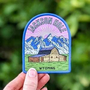 Jackson Hole Full embroidered illustrated iron-on patch