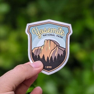 Yosemite National Park - Waterproof Vinyl Sticker, UV resistant decal. Waterbottle, Laptop, Car window sticker