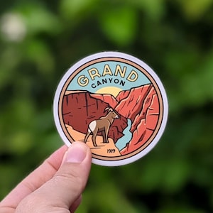 Grand Canyon National Park - Waterproof Vinyl Sticker, UV resistant decal. Waterbottle, Laptop, Car window sticker