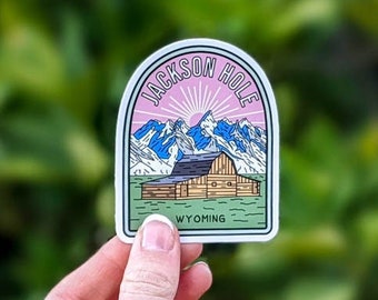 Jackson Hole - Waterproof Vinyl Sticker, UV resistant decal. Waterbottle, Laptop, Car window sticker