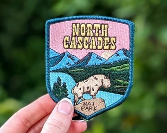 North Cascades National Park Full embroidered illustrated iron-on patch