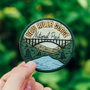 New River Gorge National Park Full embroidered illustrated iron-on patch