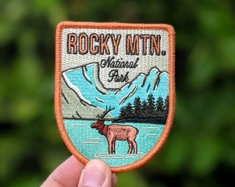 Rocky Mountain National Park Full embroidered illustrated iron-on patch