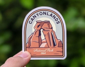 Canyonlands National Park - Waterproof Vinyl Sticker, UV resistant decal. Waterbottle, Laptop, Car window sticker