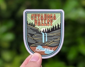 Cuyahoga National Park - Waterproof Vinyl Sticker, UV resistant decal. Waterbottle, Laptop, Car window sticker