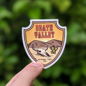 Death Valley National Park - Waterproof Vinyl Sticker, UV resistant decal. Waterbottle, Laptop, Car window sticker