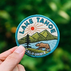 Remendo de passar a ferro ilustrado e bordado completo do Lago Tahoe