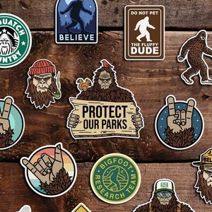 Bigfoot Sticker Set, Choose your designs and quantities. Waterproof Vinyl Sticker, UV resistant sticker