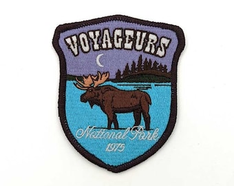 Voyageurs National Park Full embroidered illustrated iron-on patch