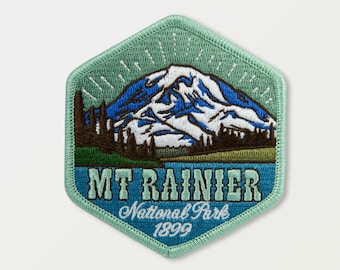 Mount Rainier National Park Full embroidered illustrated iron-on patch