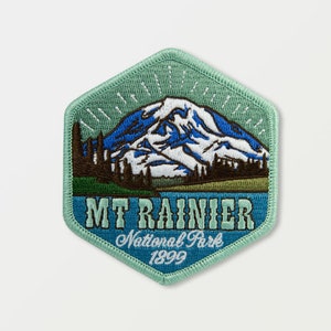Mount Rainier National Park Full embroidered illustrated iron-on patch