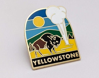 Yellowstone National Park Enamel pin , National park accessories, gift for hikers