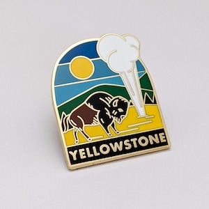 Yellowstone National Park Enamel pin , National park accessories, gift for hikers