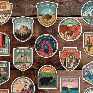 National Park Stickers, GET 3, 6, 10, 20, 30 or 63 Vinyls, Choose your Favorites from our FULL 63 NP Collection