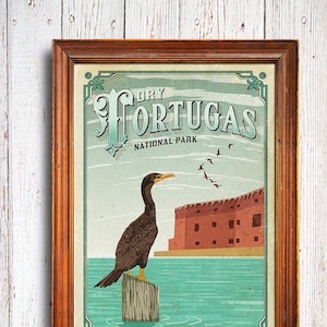 Dry Tortugas poster, Dry Tortugas National Park print, sea poster, Dry Tortugas gift poster, Gulf of Mexico poster, Dry Tortugas Fort