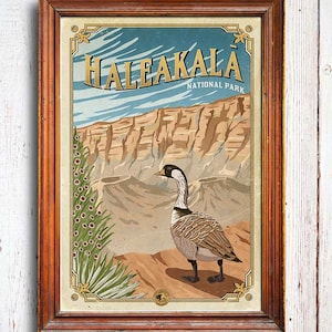 Haleakala poster, Haleakala National Park print, Hawaii park, Haleakala art gift, Haleakala park print, Haleakala art print, nene poster