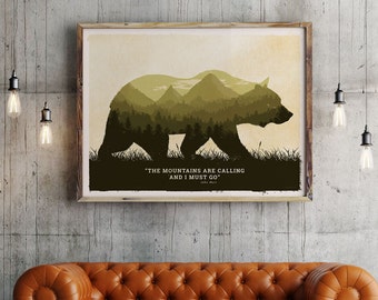 Wild Bear Print Etsy