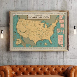 Nationalpark Einheiten Karte, US Monumente Karte, Papier Jubiläum Geschenk, National Park Units Print, 417 National Park Units