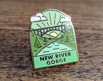 New River Gorge National Park Enamel Pin, Hiker Souvenir