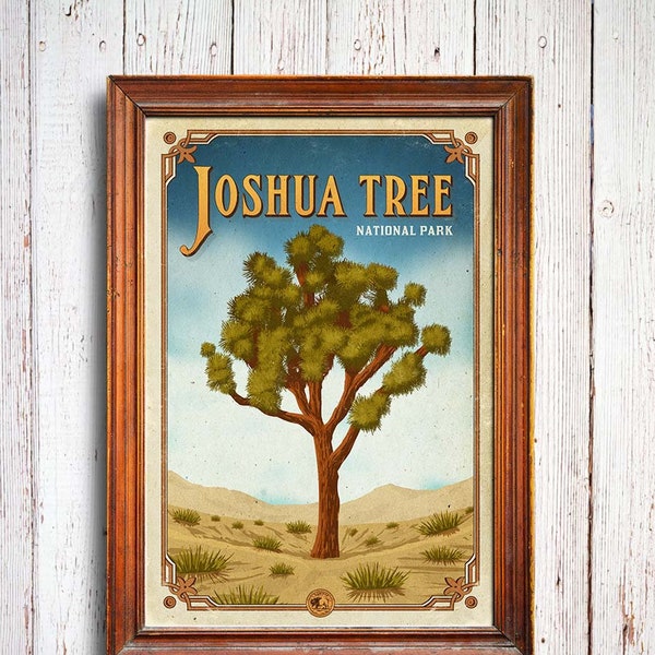 Joshua Tree poster, Joshua Tree National Park print, California park, Joshua Tree art gift, Joshua Tree park print, national park poster