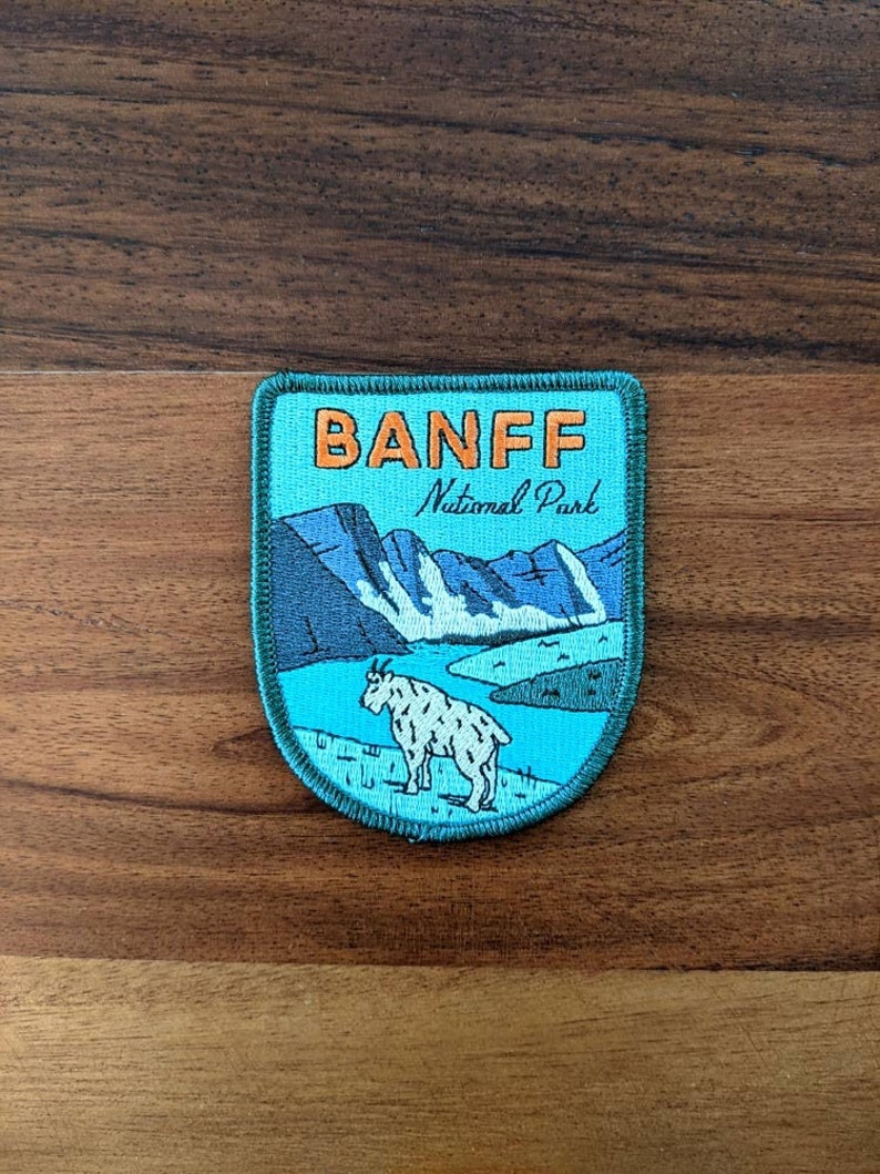 Banff National Park Full embroidered illustrated iron-on patch image 2