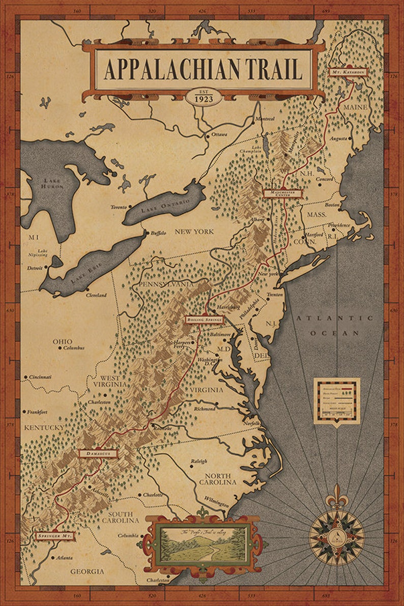 Appalachian Trail Map, The people's Trail Map, Hiking trail map, america trail map, image 2