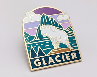Glacier National Park Enamel Pin, Hiker Souvenir