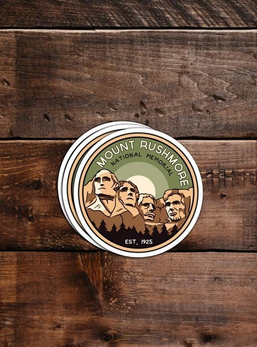 Mount Rushmore - Waterproof Vinyl Sticker, UV resistant decal. Waterbottle, Laptop, Car window sticker