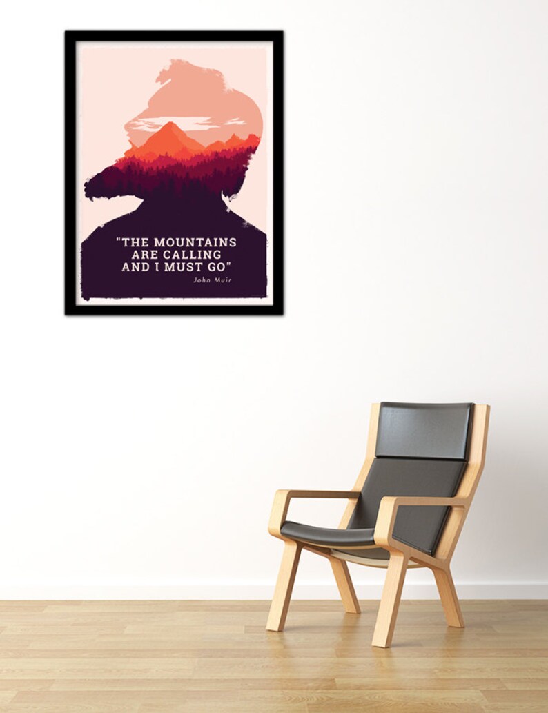 John Muir Quote Poster, National Park Art, Minimalist Mountain Print - Etsy