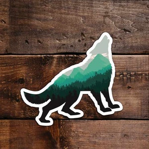 Wolf Sticker , Wolf Decal Waterbottle, Laptop, Car Window, cooler, bumper Sticker, animal sticker