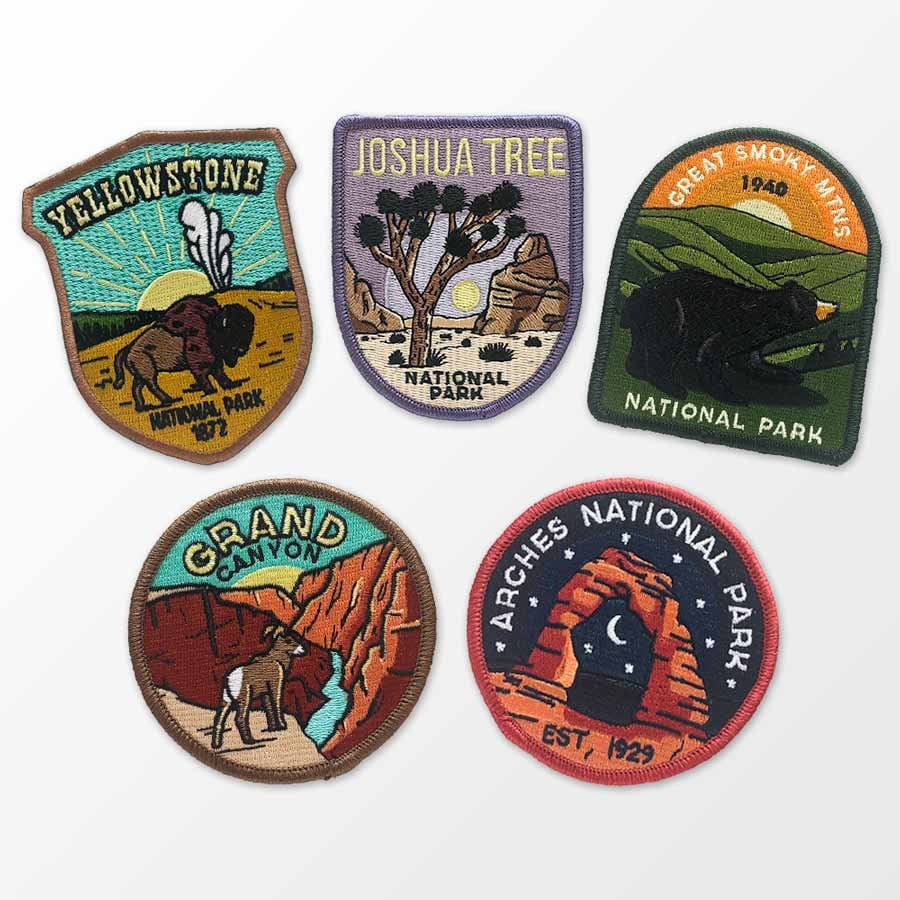 Embroidered Iron-On National Park Patches, GET 5, 10, 20, 30, 50 Patches,  Choose your Favorites from our NP Collection
