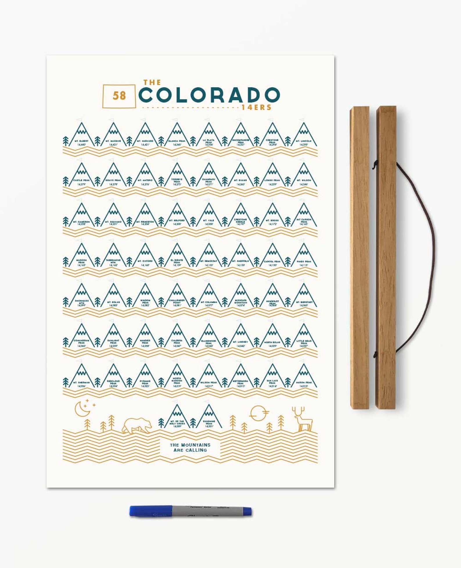 Colorado 14ers Checklist , Hiker Gift , Bucket List - Etsy