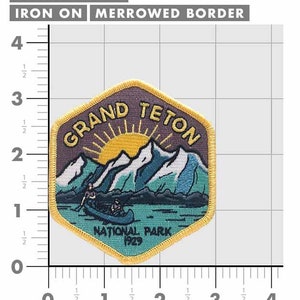 Grand Teton National Park Full embroidered illustrated iron-on patch image 4