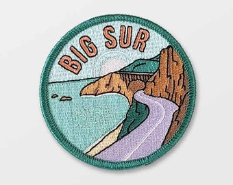 Big Sur California Coast embroidered illustrated iron-on patch