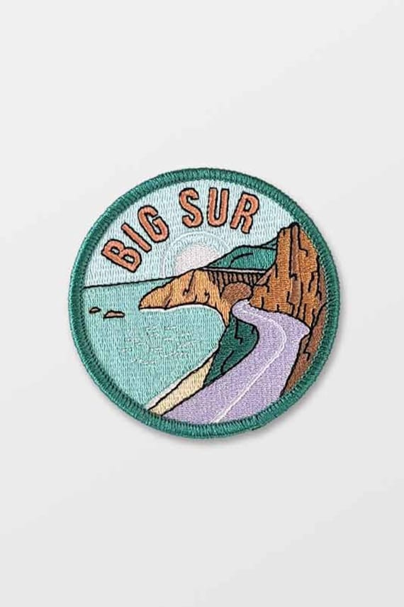 Big Sur California Coast embroidered illustrated iron-on patch