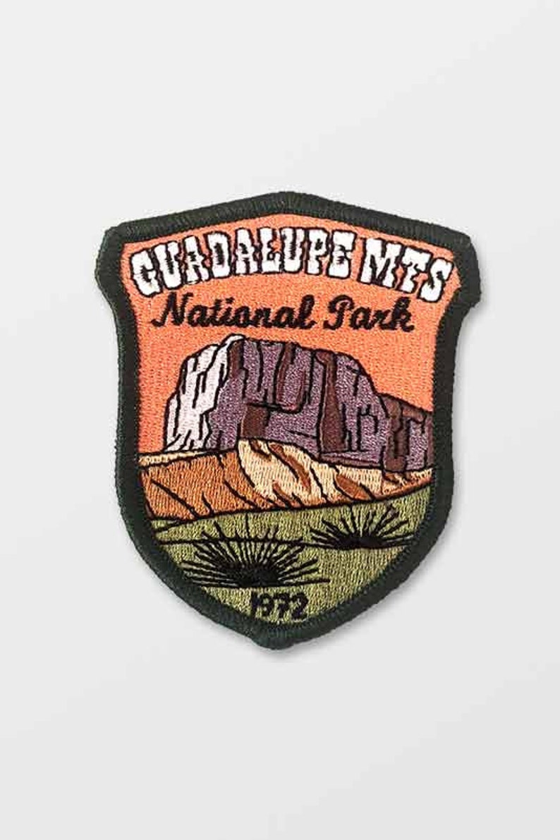 Guadalupe Mountains National Park Full embroidered illustrated iron-on patch image 2