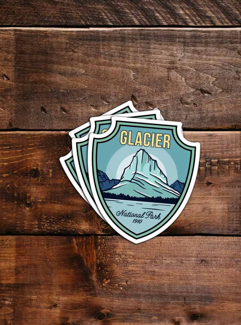 Glacier National Park, Waterproof Vinyl Sticker, UV resistant decal. Waterbottle, Laptop, Car window sticker image 2