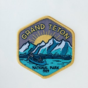 Grand Teton National Park Full embroidered illustrated iron-on patch image 2