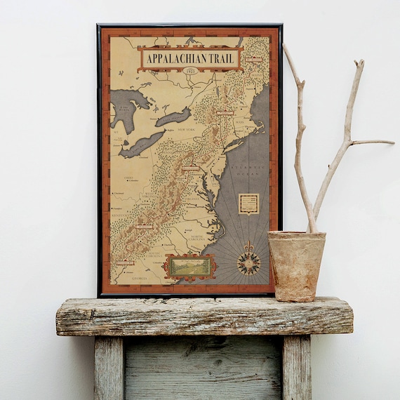 Mappa Poster Appalachian Trail 2017 - National Geographic, Scala 1:1,612,900, Dimensioni 18x48 Pollici, In Scatola Regalo