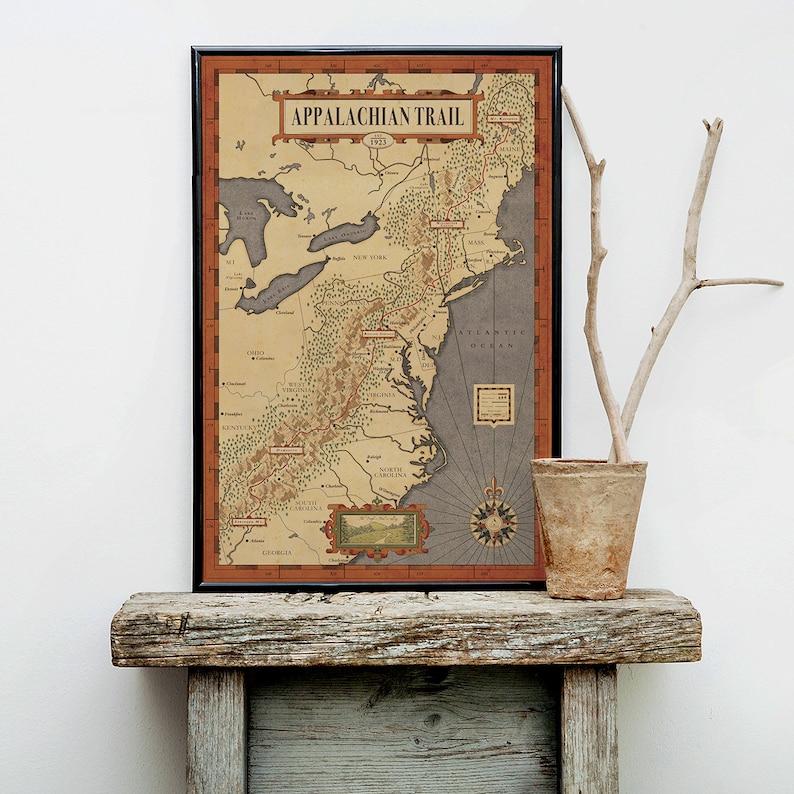 Appalachian Trail Map, The people's Trail Map, Hiking trail map, america trail map, image 1