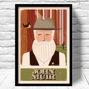 John Muir Poster, National Park Kunst, El Capitan, Yosemite, Sequoia Bäume, spirituellen Wandern