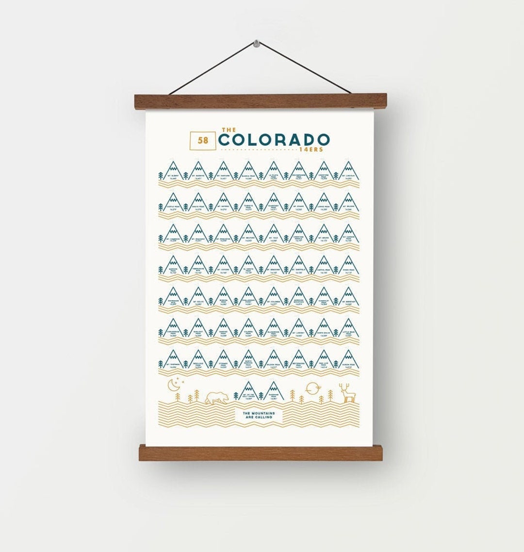 Colorado 14ers Checklist , Hiker Gift , Bucket List - Etsy