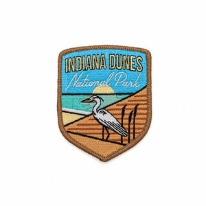 Indiana Dunes National Park Full embroidered illustrated iron-on patch