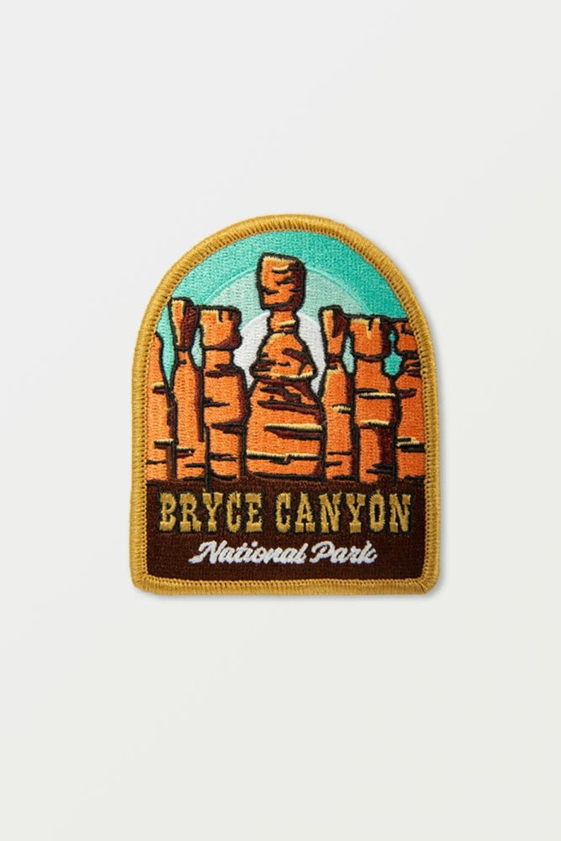 Bryce Canyon National Park Full embroidered illustrated iron-on patch image 1