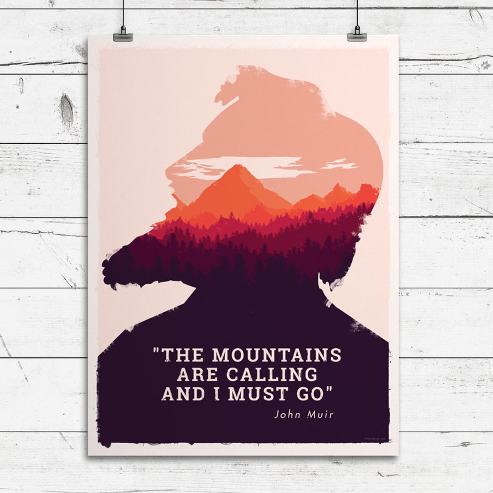 John Muir Quote Poster, National Park Art, Minimalist Mountain Print - Etsy