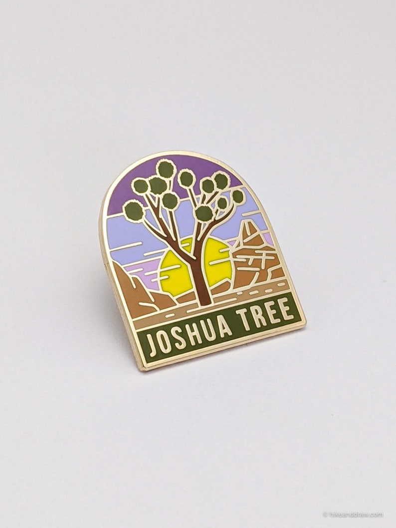Joshua Tree National Park Enamel pin , National park accessories, gift for hikers image 1
