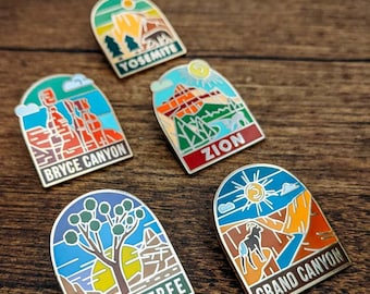 National Park Enamel pin bundle , National park accessories, gift for hikers