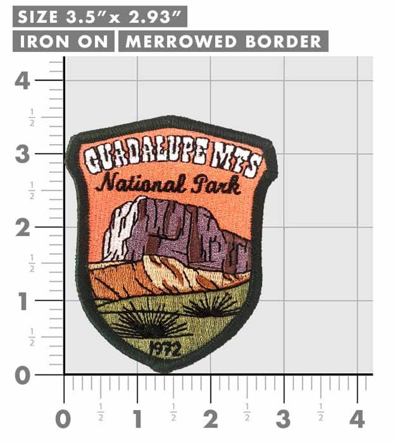 Guadalupe Mountains National Park Full embroidered illustrated iron-on patch image 3